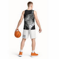 Piko Hawaiian Basketball Jersey Monochrome Galaxy Spiral Plumeria Tribal Patterns DT05 - Polynesian Pride