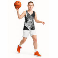 Piko Hawaiian Basketball Jersey Monochrome Galaxy Spiral Plumeria Tribal Patterns DT05 - Polynesian Pride