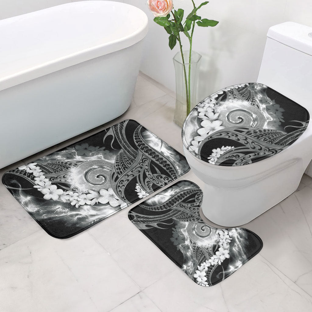 Piko Hawaiian Bathroom Set Monochrome Galaxy Spiral Plumeria Tribal Patterns DT05 - Polynesian Pride