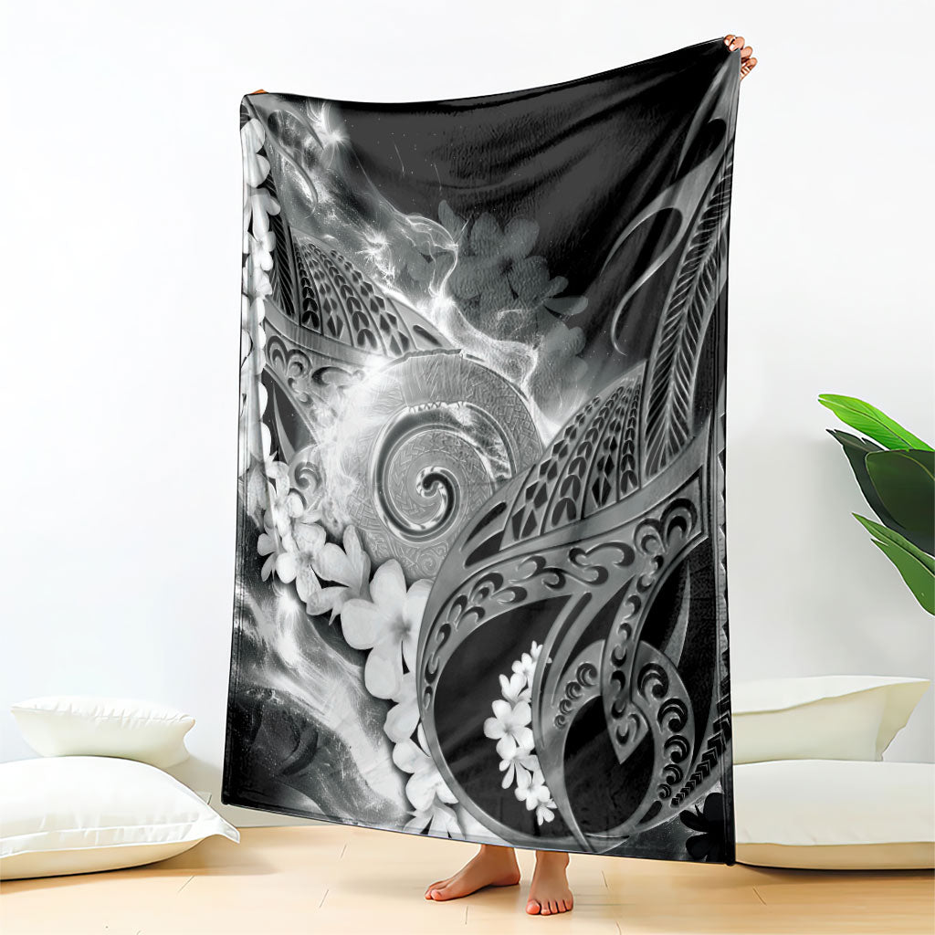 Piko Hawaiian Blanket Monochrome Galaxy Spiral Plumeria Tribal Patterns DT05 - Polynesian Pride