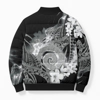 Piko Hawaiian Bomber Puffer Jacket Monochrome Galaxy Spiral Plumeria Tribal Patterns DT05 - Polynesian Pride