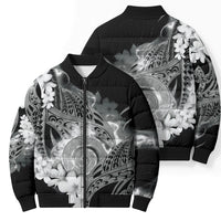 Piko Hawaiian Bomber Puffer Jacket Monochrome Galaxy Spiral Plumeria Tribal Patterns DT05 - Polynesian Pride