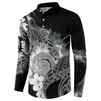 Piko Hawaiian Button Sweatshirt Monochrome Galaxy Spiral Plumeria Tribal Patterns DT05 - Polynesian Pride