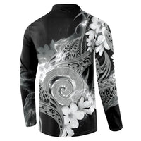 Piko Hawaiian Button Sweatshirt Monochrome Galaxy Spiral Plumeria Tribal Patterns DT05 - Polynesian Pride