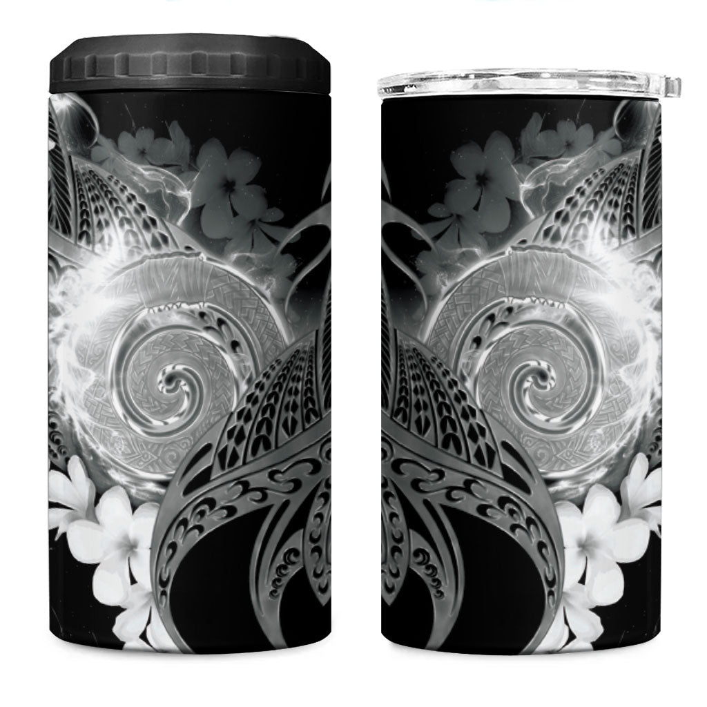 Piko Hawaiian 4 in 1 Can Cooler Tumbler Monochrome Galaxy Spiral Plumeria Tribal Patterns DT05 One Size: 16 oz Black - Polynesian Pride