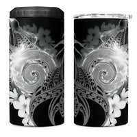 Piko Hawaiian 4 in 1 Can Cooler Tumbler Monochrome Galaxy Spiral Plumeria Tribal Patterns DT05 One Size: 16 oz Black - Polynesian Pride