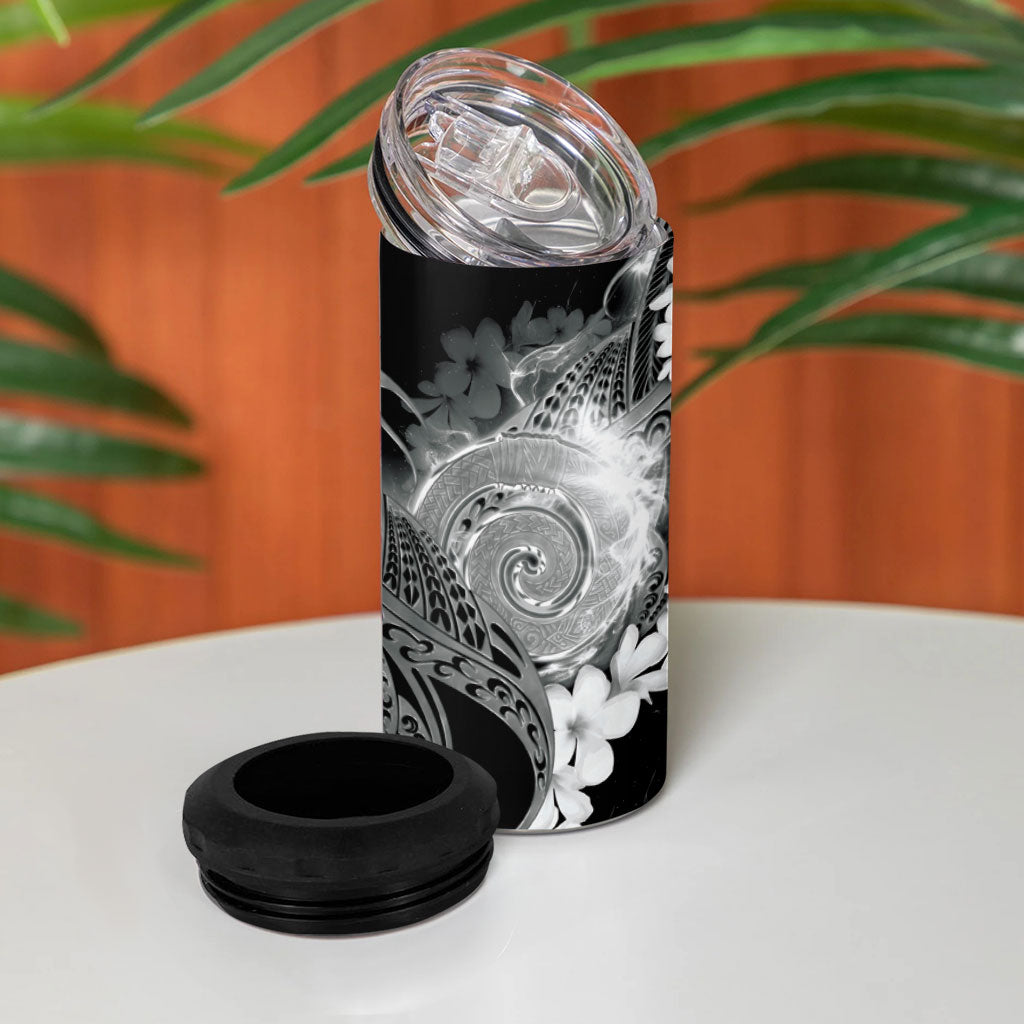 Piko Hawaiian 4 in 1 Can Cooler Tumbler Monochrome Galaxy Spiral Plumeria Tribal Patterns DT05 - Polynesian Pride