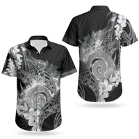 Piko Hawaiian Couples Matching Summer Maxi Dress and Hawaiian Shirt Monochrome Galaxy Spiral Plumeria Tribal Patterns DT05 - Polynesian Pride