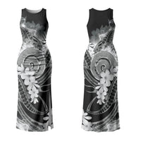 Piko Hawaiian Couples Matching Tank Maxi Dress and Hawaiian Shirt Monochrome Galaxy Spiral Plumeria Tribal Patterns DT05 - Polynesian Pride