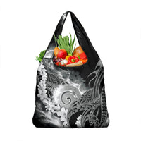Piko Hawaiian Grocery Bag Monochrome Galaxy Spiral Plumeria Tribal Patterns DT05 1-pack One Size Black - Polynesian Pride