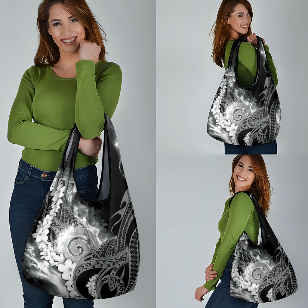 Piko Hawaiian Grocery Bag Monochrome Galaxy Spiral Plumeria Tribal Patterns DT05 - Polynesian Pride