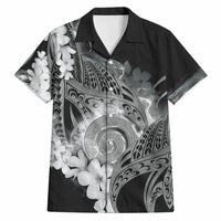 Piko Hawaiian Hawaiian Shirt Monochrome Galaxy Spiral Plumeria Tribal Patterns DT05 Black - Polynesian Pride