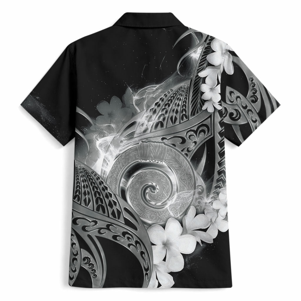 Piko Hawaiian Hawaiian Shirt Monochrome Galaxy Spiral Plumeria Tribal Patterns DT05 - Polynesian Pride