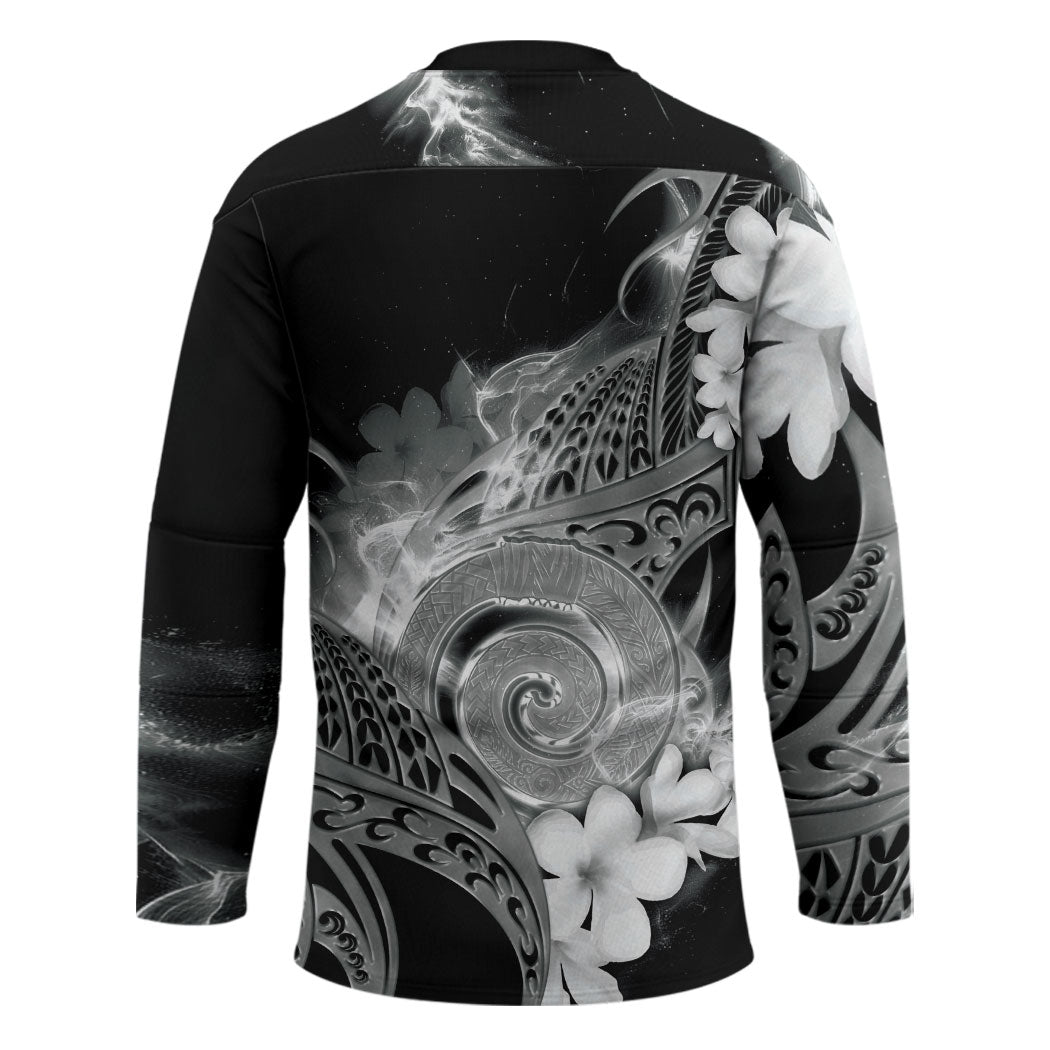 Piko Hawaiian Hockey Jersey Monochrome Galaxy Spiral Plumeria Tribal Patterns DT05 - Polynesian Pride