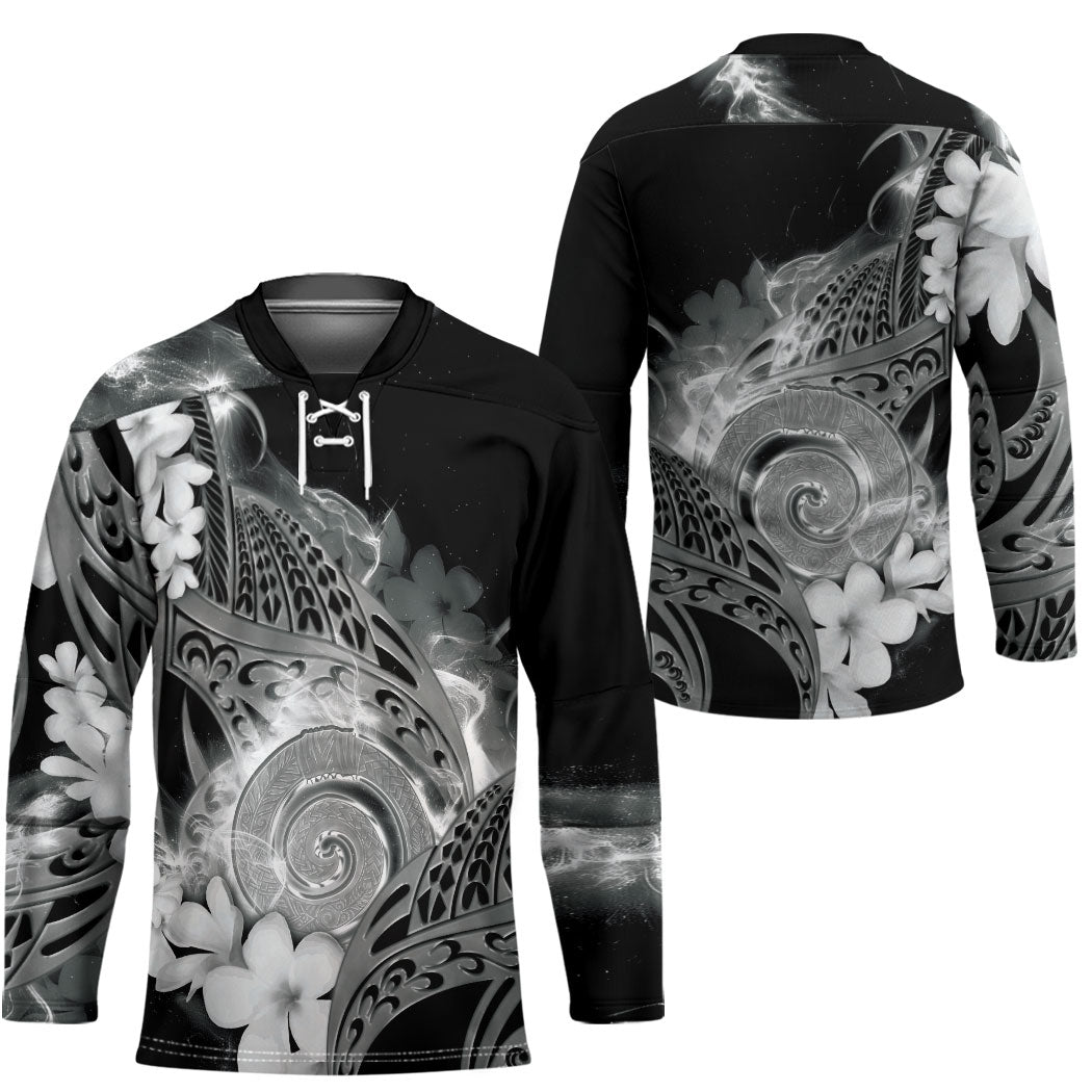Piko Hawaiian Hockey Jersey Monochrome Galaxy Spiral Plumeria Tribal Patterns DT05 - Polynesian Pride