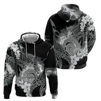Piko Hawaiian Hoodie Monochrome Galaxy Spiral Plumeria Tribal Patterns DT05 - Polynesian Pride