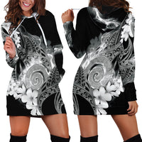 Piko Hawaiian Hoodie Dress Monochrome Galaxy Spiral Plumeria Tribal Patterns DT05 - Polynesian Pride