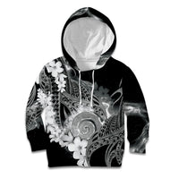 Piko Hawaiian Kid Hoodie Monochrome Galaxy Spiral Plumeria Tribal Patterns DT05 Hoodie Black - Polynesian Pride