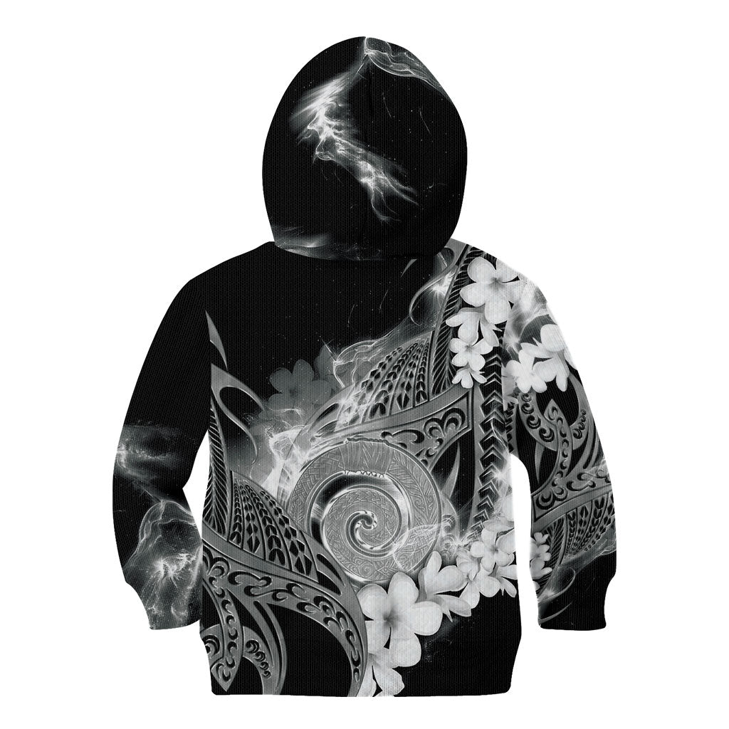 Piko Hawaiian Kid Hoodie Monochrome Galaxy Spiral Plumeria Tribal Patterns DT05 - Polynesian Pride