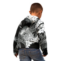 Piko Hawaiian Kid Hoodie Monochrome Galaxy Spiral Plumeria Tribal Patterns DT05 - Polynesian Pride