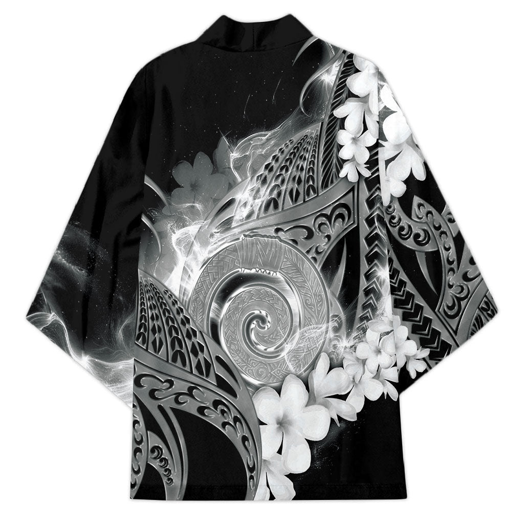 Piko Hawaiian Kimono Monochrome Galaxy Spiral Plumeria Tribal Patterns DT05 - Polynesian Pride
