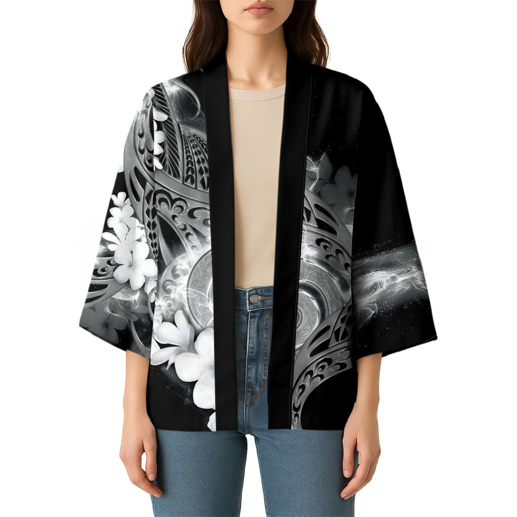 Piko Hawaiian Kimono Monochrome Galaxy Spiral Plumeria Tribal Patterns DT05 - Polynesian Pride