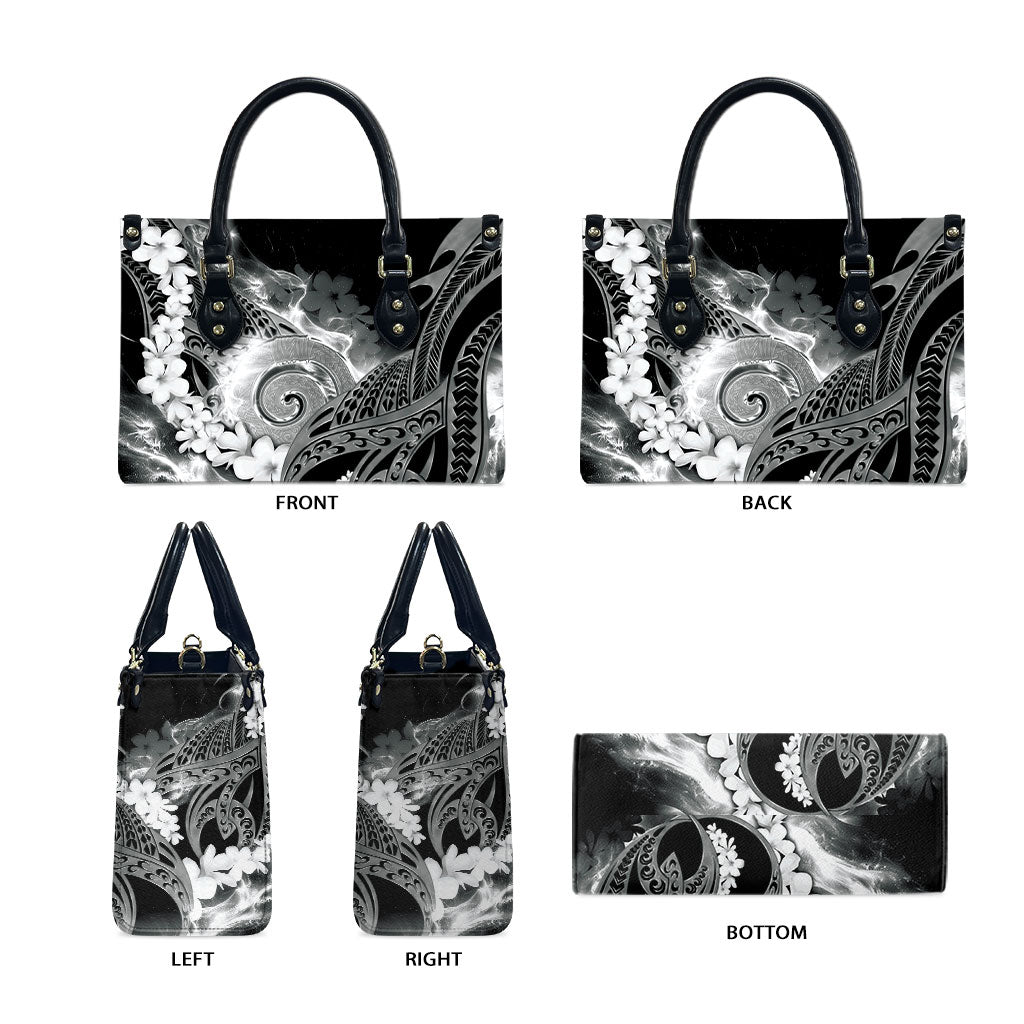 Piko Hawaiian Leather Bag Monochrome Galaxy Spiral Plumeria Tribal Patterns DT05 - Polynesian Pride