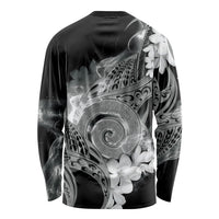 Piko Hawaiian Long Sleeve Shirt Monochrome Galaxy Spiral Plumeria Tribal Patterns DT05 - Polynesian Pride