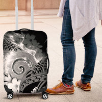 Piko Hawaiian Luggage Cover Monochrome Galaxy Spiral Plumeria Tribal Patterns DT05 Black - Polynesian Pride