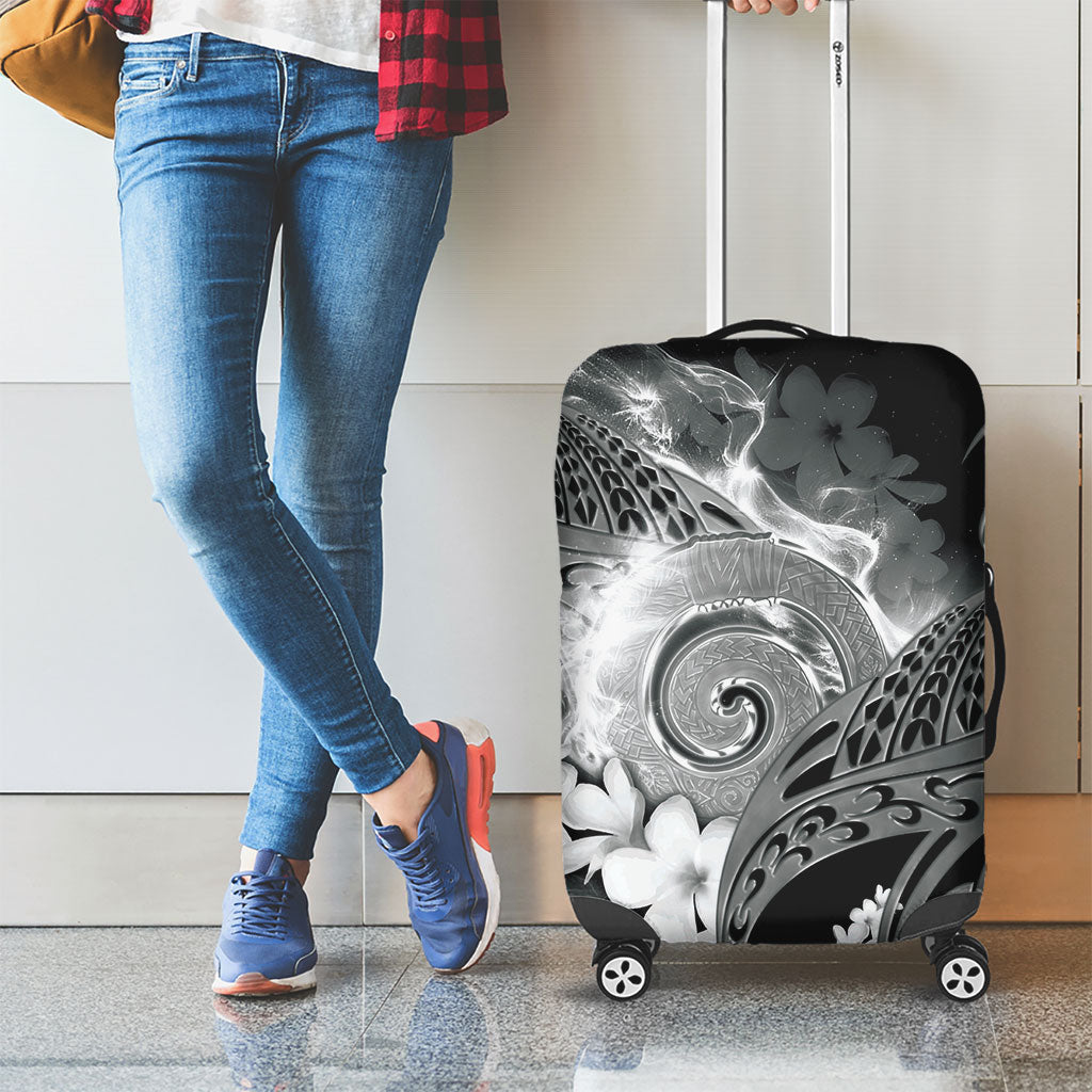 Piko Hawaiian Luggage Cover Monochrome Galaxy Spiral Plumeria Tribal Patterns DT05 - Polynesian Pride