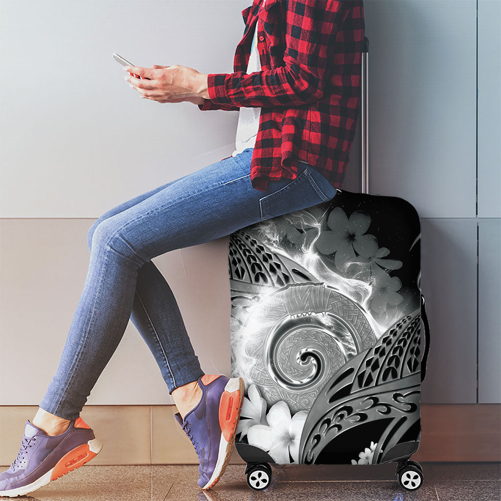 Piko Hawaiian Luggage Cover Monochrome Galaxy Spiral Plumeria Tribal Patterns DT05 - Polynesian Pride