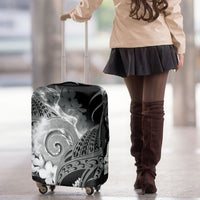 Piko Hawaiian Luggage Cover Monochrome Galaxy Spiral Plumeria Tribal Patterns DT05 - Polynesian Pride