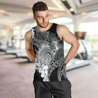 Piko Hawaiian Men Tank Top Monochrome Galaxy Spiral Plumeria Tribal Patterns DT05 Black - Polynesian Pride