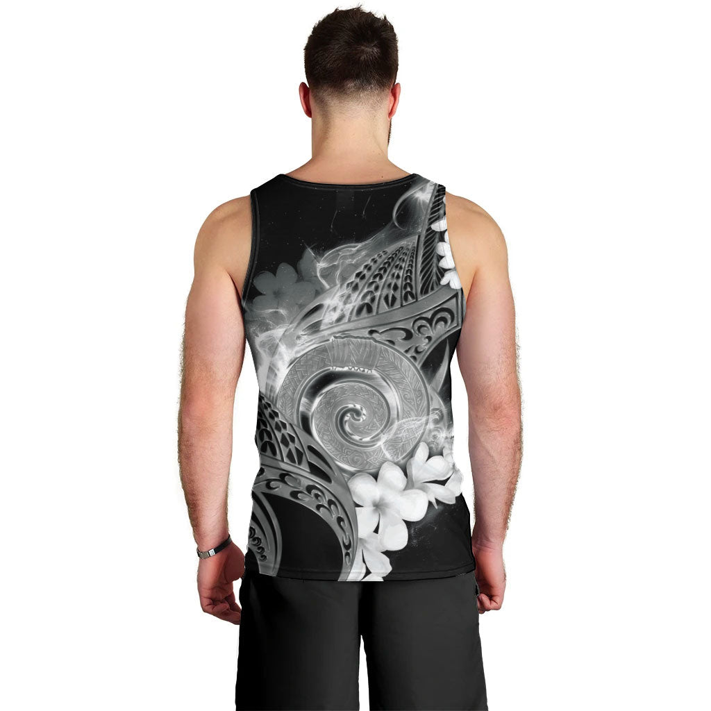 Piko Hawaiian Men Tank Top Monochrome Galaxy Spiral Plumeria Tribal Patterns DT05 - Polynesian Pride