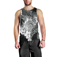 Piko Hawaiian Men Tank Top Monochrome Galaxy Spiral Plumeria Tribal Patterns DT05 - Polynesian Pride