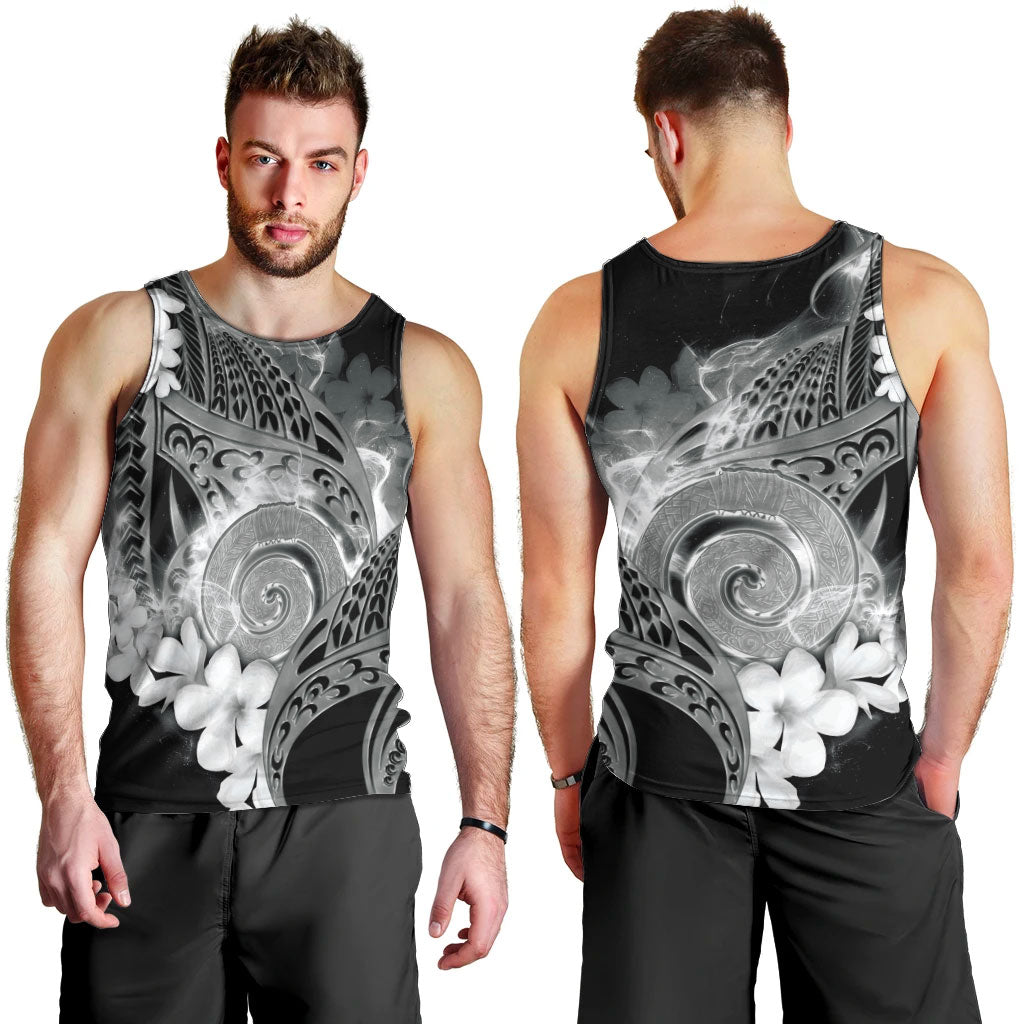 Piko Hawaiian Men Tank Top Monochrome Galaxy Spiral Plumeria Tribal Patterns DT05 - Polynesian Pride