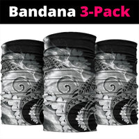 Piko Hawaiian Neck Gaiter Monochrome Galaxy Spiral Plumeria Tribal Patterns DT05 package One Size: 25*50cm Black - Polynesian Pride
