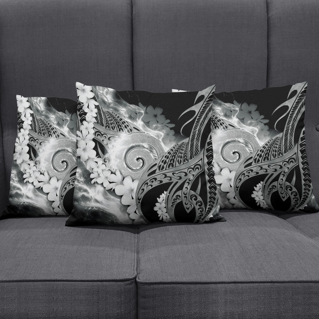 Piko Hawaiian Pillow Cover Monochrome Galaxy Spiral Plumeria Tribal Patterns DT05 - Polynesian Pride