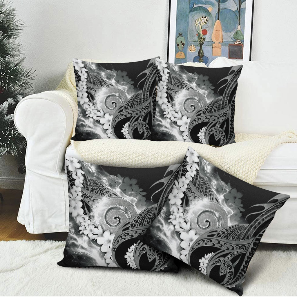 Piko Hawaiian Pillow Cover Monochrome Galaxy Spiral Plumeria Tribal Patterns DT05 - Polynesian Pride