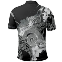 Piko Hawaiian Polo Shirt Monochrome Galaxy Spiral Plumeria Tribal Patterns DT05 - Polynesian Pride