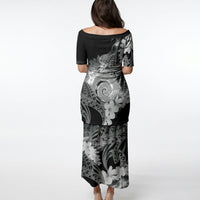 Piko Hawaiian Puletasi Monochrome Galaxy Spiral Plumeria Tribal Patterns DT05 - Polynesian Pride