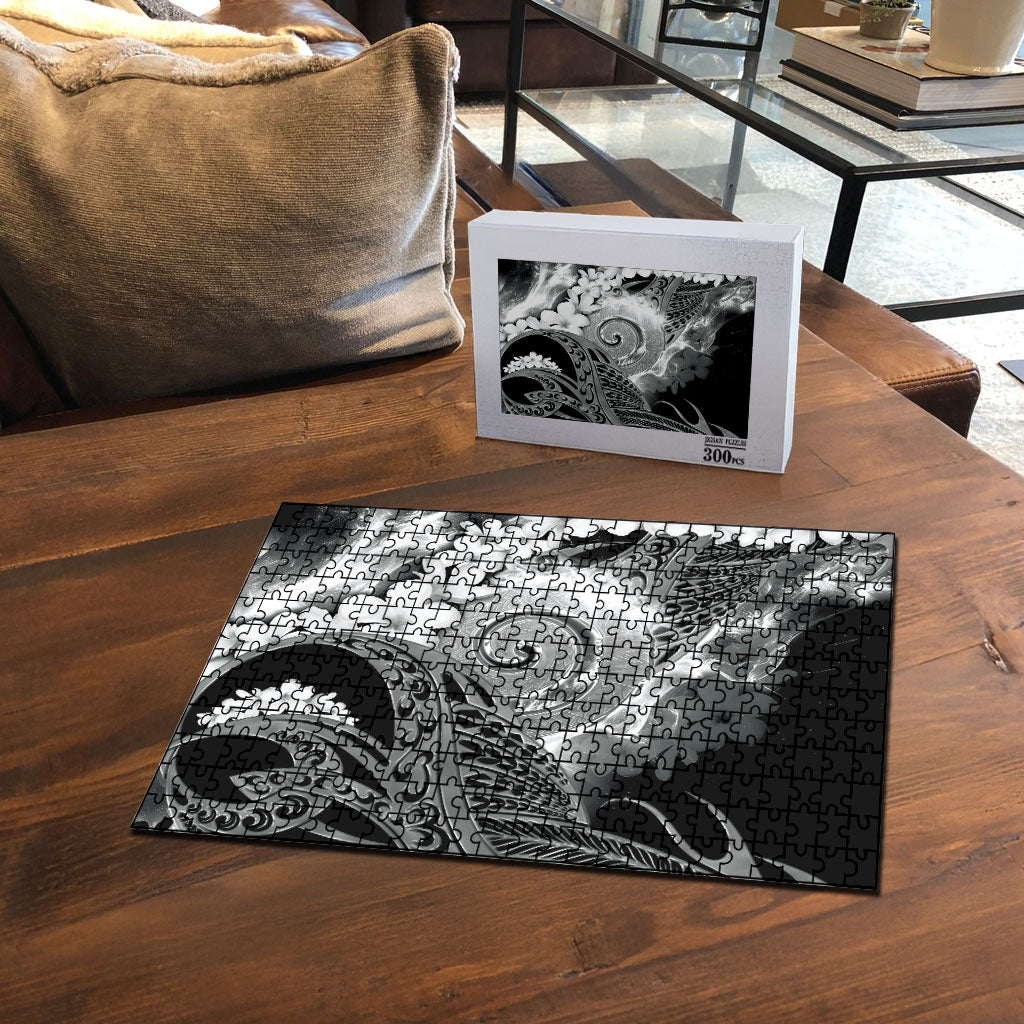Piko Hawaiian Puzzle Monochrome Galaxy Spiral Plumeria Tribal Patterns DT05 - Polynesian Pride