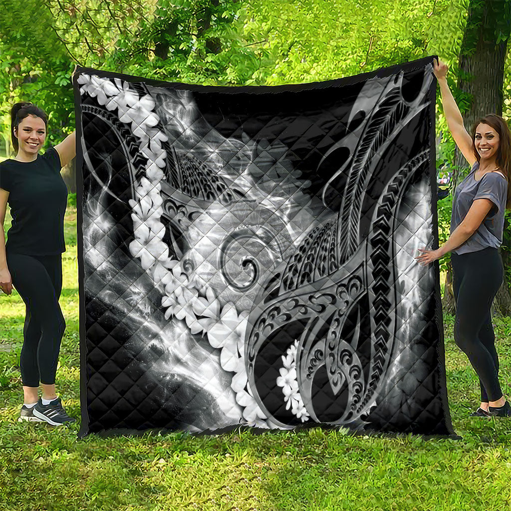 Piko Hawaiian Quilt Monochrome Galaxy Spiral Plumeria Tribal Patterns DT05 - Polynesian Pride