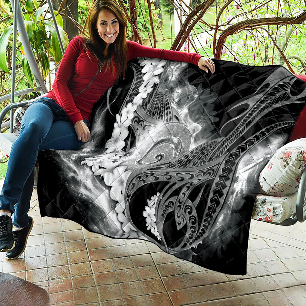 Piko Hawaiian Quilt Monochrome Galaxy Spiral Plumeria Tribal Patterns DT05 - Polynesian Pride