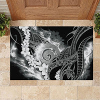 Piko Hawaiian Rubber Doormat Monochrome Galaxy Spiral Plumeria Tribal Patterns DT05 Black - Polynesian Pride