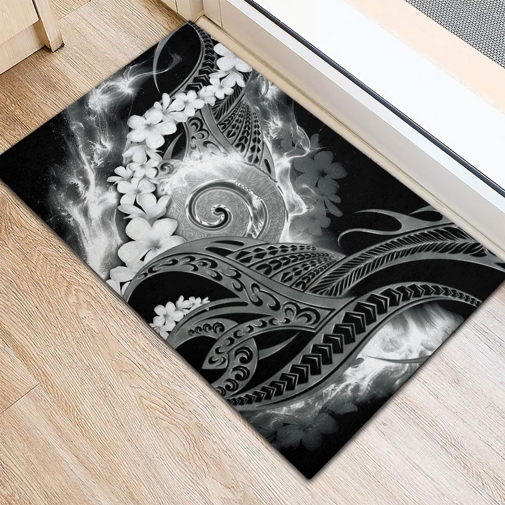 Piko Hawaiian Rubber Doormat Monochrome Galaxy Spiral Plumeria Tribal Patterns DT05 - Polynesian Pride