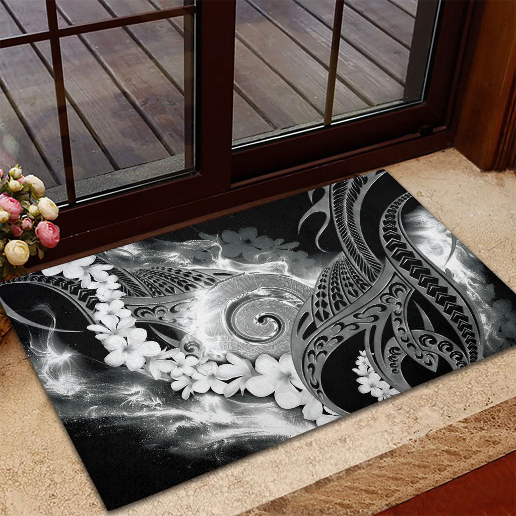 Piko Hawaiian Rubber Doormat Monochrome Galaxy Spiral Plumeria Tribal Patterns DT05 - Polynesian Pride