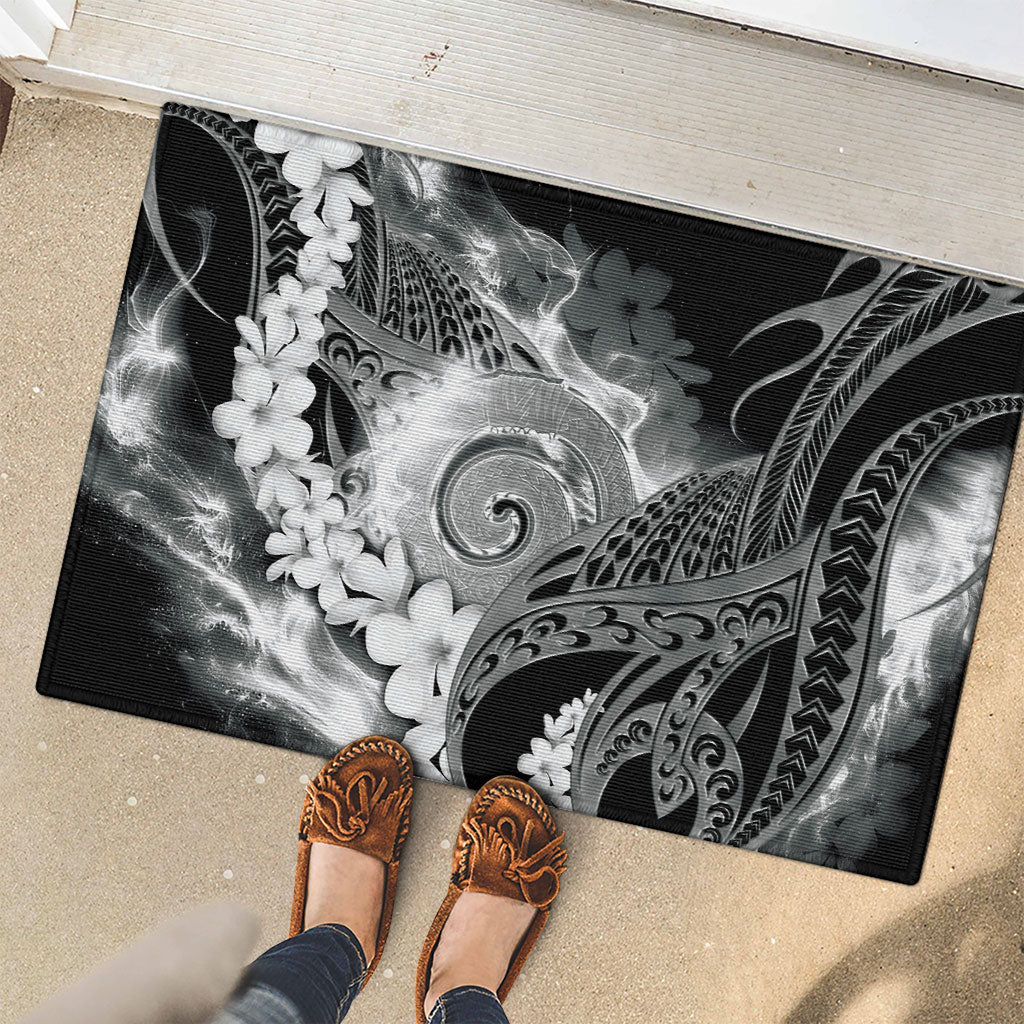 Piko Hawaiian Rubber Doormat Monochrome Galaxy Spiral Plumeria Tribal Patterns DT05 - Polynesian Pride
