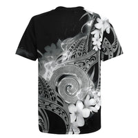 Piko Hawaiian Rugby Jersey Monochrome Galaxy Spiral Plumeria Tribal Patterns DT05 - Polynesian Pride