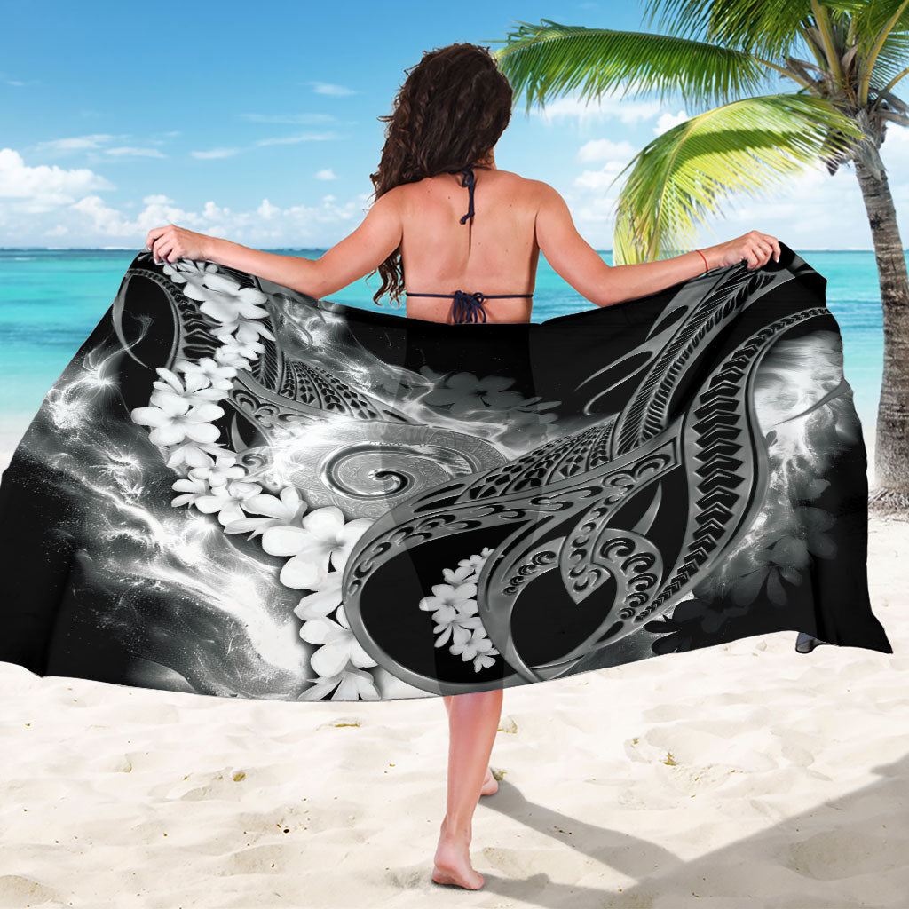 Piko Hawaiian Sarong Monochrome Galaxy Spiral Plumeria Tribal Patterns DT05 - Polynesian Pride